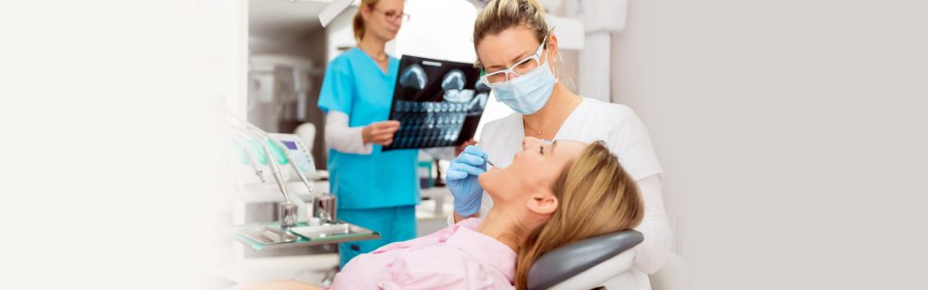 A lady having dental check up