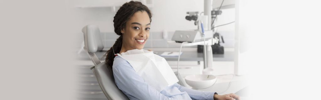 A lady on dentist's chair